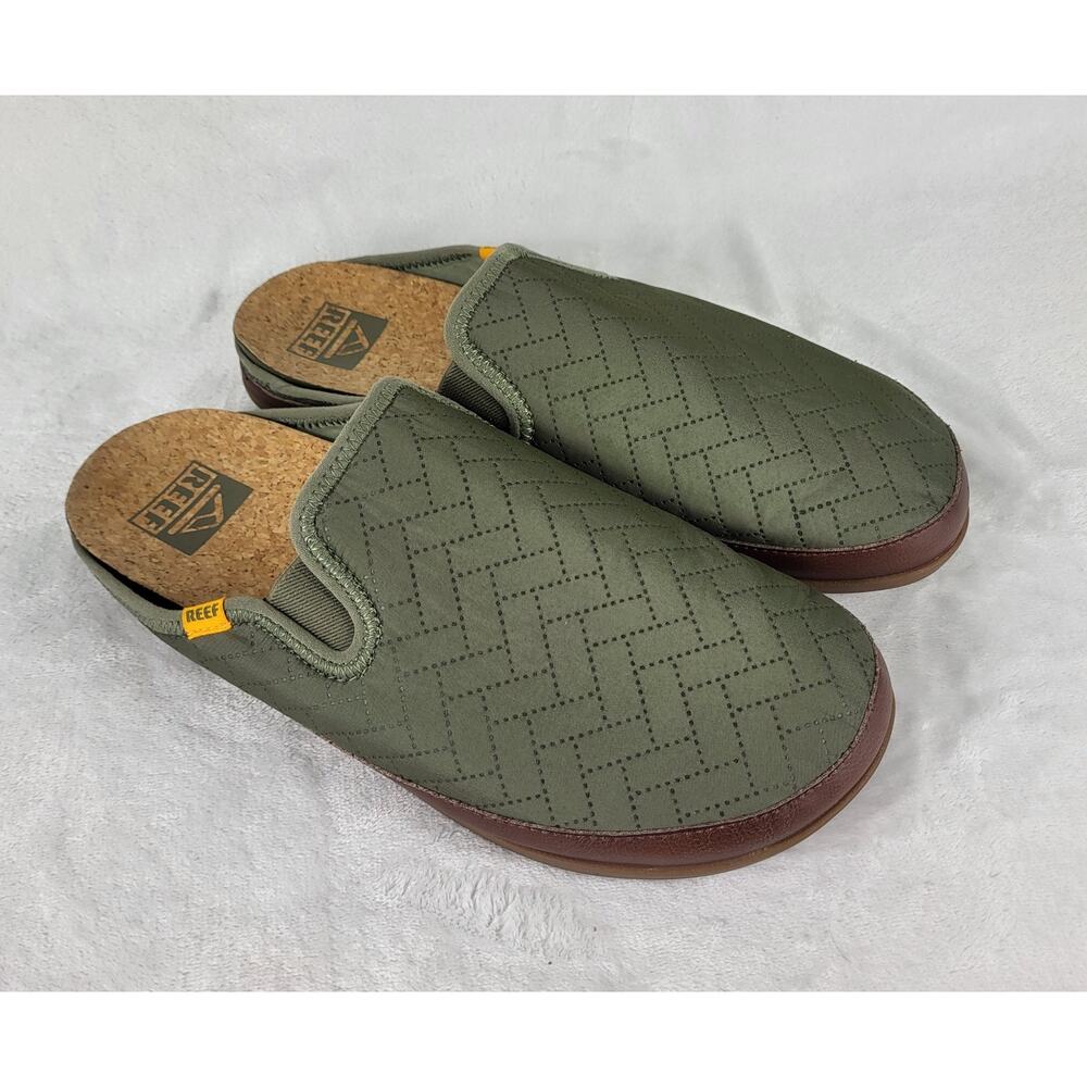 Reef Quilted Cushion Slip-On Loafers Olive Green Casual Shoes Men’s | 9